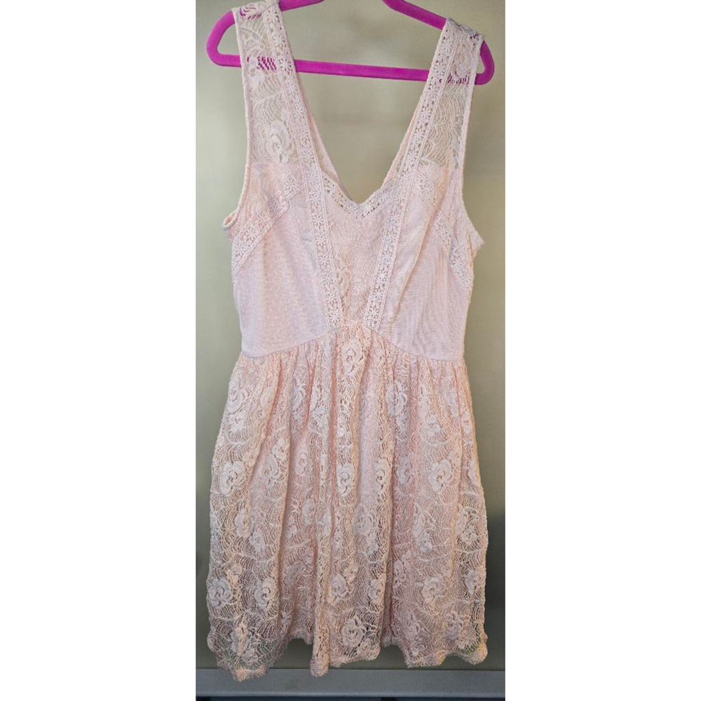 Women's Maurices Pink Lace V-Neck Sleeveless Dress M
